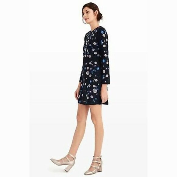 Club Monaco Black Kasienna Embroidered Mini Dress Size 2 - 41478 - Picture 3 of 12